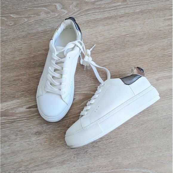 Kurt Geiger London White Laney Eagle Leather Logo Low Top Sneakers, size 35/US 5 - Picture 1 of 5